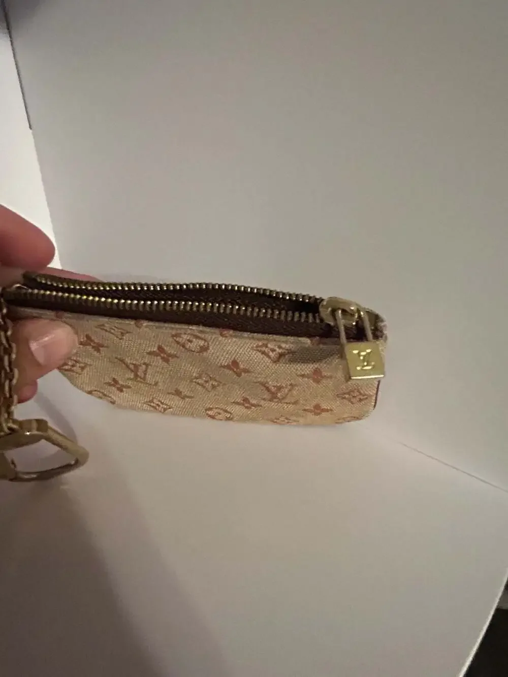 Louis Vuitton Monogram Mini Lin Pochette Cles Key Pouch